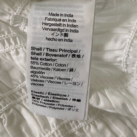 J. Crew NWT Short Sleeve Button Front Smocked Top Off White Size XL - Picture 7 of 11